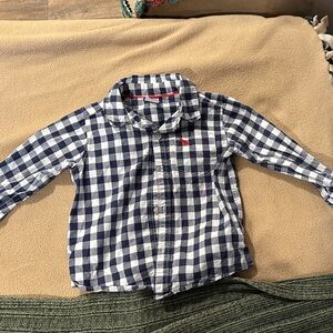 Carter's Navy and White Plaid Button Down Shirt
